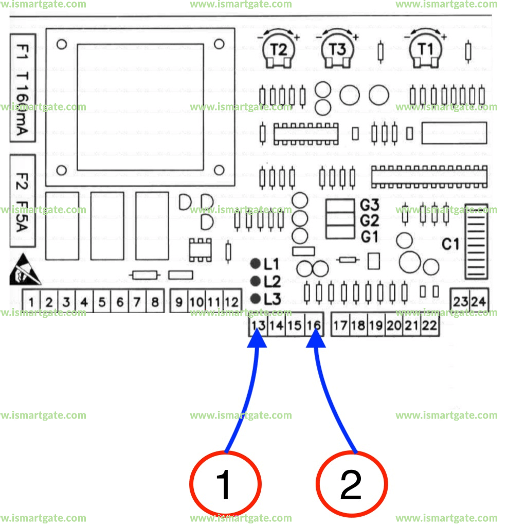 Wiring diagram for GiBiDi Plus 2 (Control Panel)